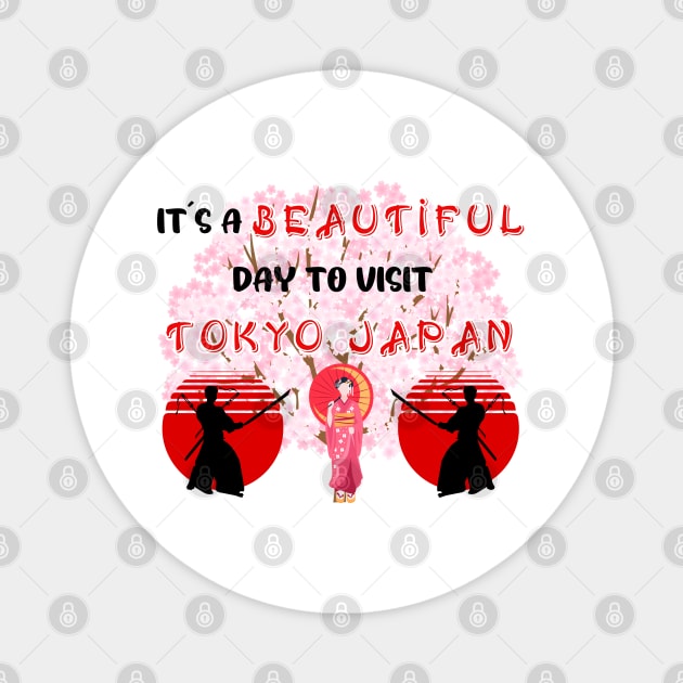 Travel to beautiful Tokyo in Japan. Gift ideas for the travel enthusiast available on t-shirts, stickers, mugs, and phone cases, among other things. Magnet by Papilio Art